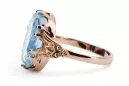 Ring Vintage style Aquamarine Original Vintage 14K Rose Gold vrc058r